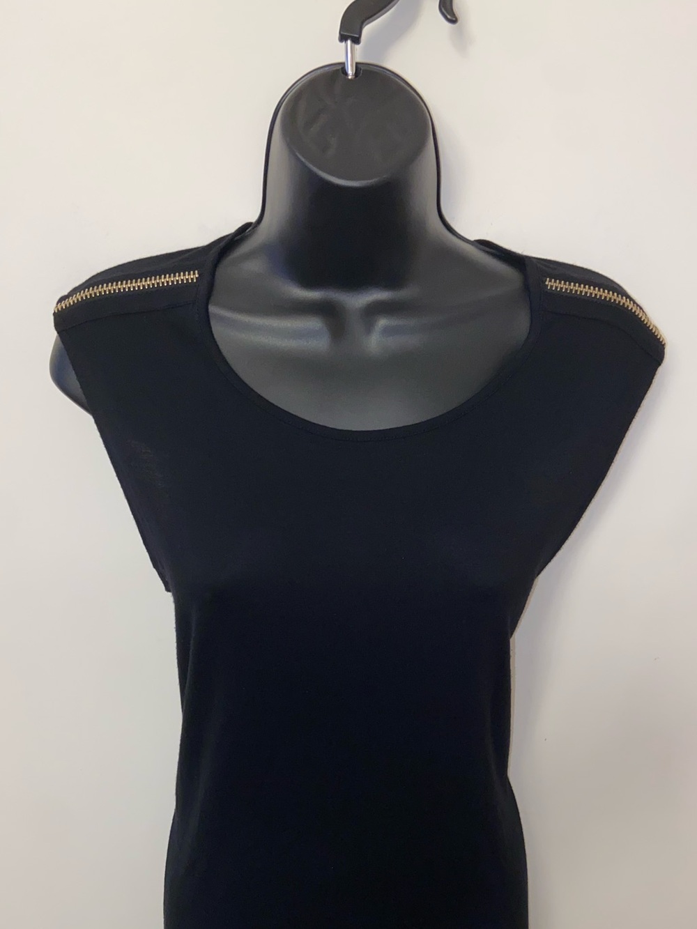 Givenchy Vintage Black Zip-Shoulder Top